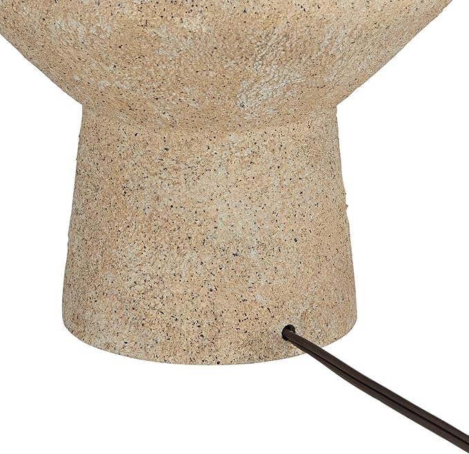 360 Lighting Cozumel 26 3/4" Tall Geometric Rustic Mid Century Modern Coastal Table Lamps Set of 2 Beige Living Room Bedroom Bedside Nightstand House Office Home Reading Off-White Shade
