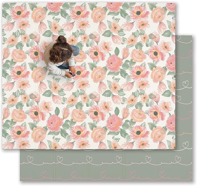 JumpOff Jo Baby Play Mat - Large Folding Foam Play Mat for Infants, Babies, Toddlers, Waterproof, Double-Sided (70" x 59")