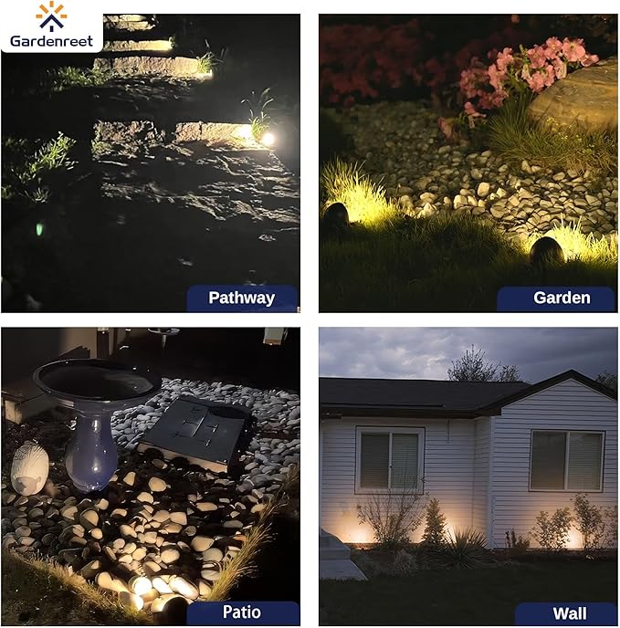 Gardenreet Landscape Well Lights Brass - Electric Ip65 Hardwired Low Voltage In Ground Lighting, LED 12V Waterproof Fixture, Antique Bronze for Tree Wall Pathway Without MR16 Bulb
