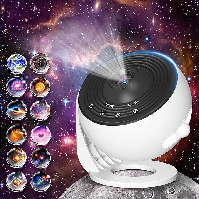 Star Projector, Upgraded 13 in 1 HD Planetarium Galaxy Projector for Bedroom, 360° Rotating Star Projector Galaxy Light with Adjustable Knob and Timer for Kids, Ceiling, Gifts, Room Decoration