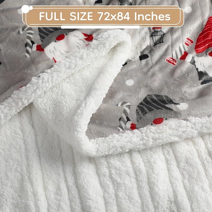 Electric Heated Blanket 72"x84" Full Size - 10 Heating Levels, 1-12 H Auto Shut Off, Soft Breathable Flannel Warm and Washable for Bed, Santa Claus for Christmas