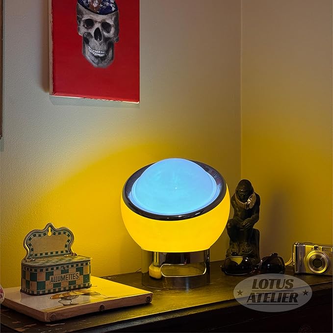Lotus Atelier Bauhaus Lamp | Warm Retro Orange Lamp for Room Aesthetic Modern Lighting for Bedroom | Mid Century Modern | Cool Retro Living Room Decor & Bedroom Decor