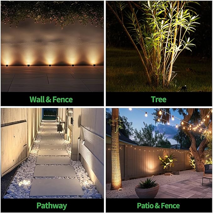 Ground Well Lights, Landscape LED Low Voltage Inground Lights, Outdoor Waterproof IP67, 12V Wired Half Sided ORB for Backyard Wall 420LM, 8 Pack, Color Temp Random: 3000K or Upgraded 5CCT