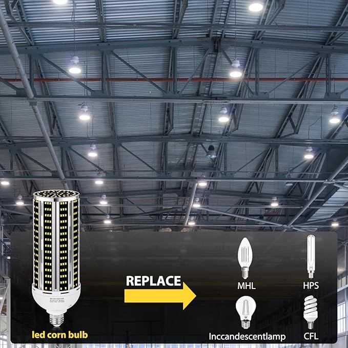 150W 2 pack LED Corn Light Bulb(1500W Equivalent ) ,Commercial Grade DayLight 5000K E26/E39 22900LM Medium Mogul Base LED Lamp,Large Area Lights For Outdoor Indoor Garage Warehouse Factory Bay Light