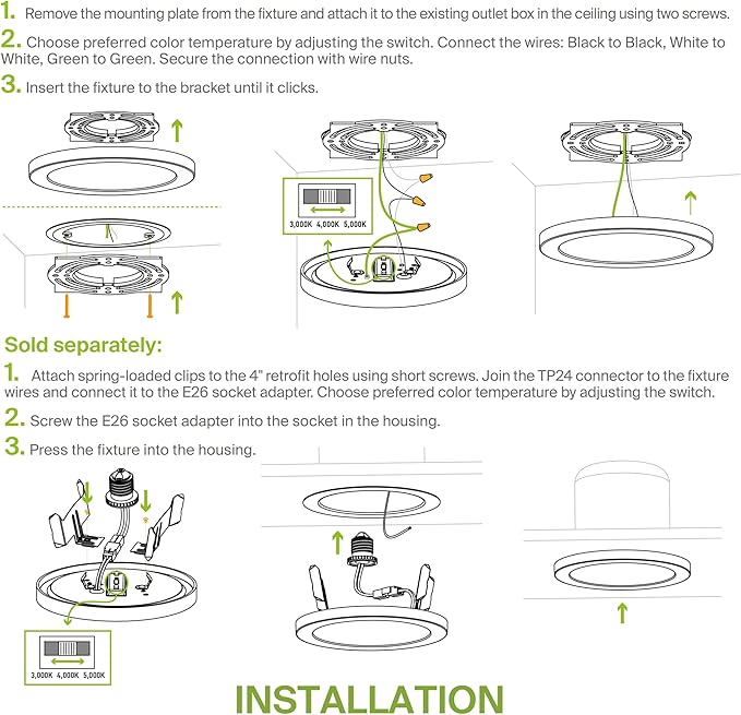 ASD LED 7" Round Flush Mount Ceiling Light Fixture, Low Profile Surface Lighting | 5CCT, Dimmable, Ultra-Thin, ETL Listed | 15W 1260LM 2700-6000K 120V | Kitchen, Bedroom, Hallway Lamp | White, 12 Pack