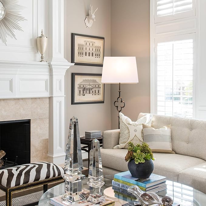 Wellmet Set of 2 Square Lampshade, 12" X14" X10" Replacement Lampshade, No Assembly Required, Classic Modern Lamp Shade for Table Lamp, Bedside Lamp, Floor Lamp, Fabric Lamp Shade, Spider Fitter