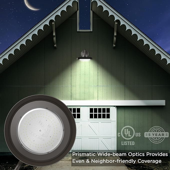 35W LED Gooseneck Barn Light 8 Inch Outdoor Farmhouse Wall Light with Dusk to Dawn Photocell Pole/Wall Mounted Area Light for Barn Garage Yard Warehouse 120VAC 4000K 3100LM UL Listed IP65 Dark Bronze