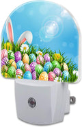 Easter Bunny and Eggs Night Light Plug into Wall,Colorful Easter Eggs Rabbit Dusk to Dawn Night Light Plug in,0.5w Energy Saving Sleep Friendly NightLight for Kids Boys Girls Home Decor