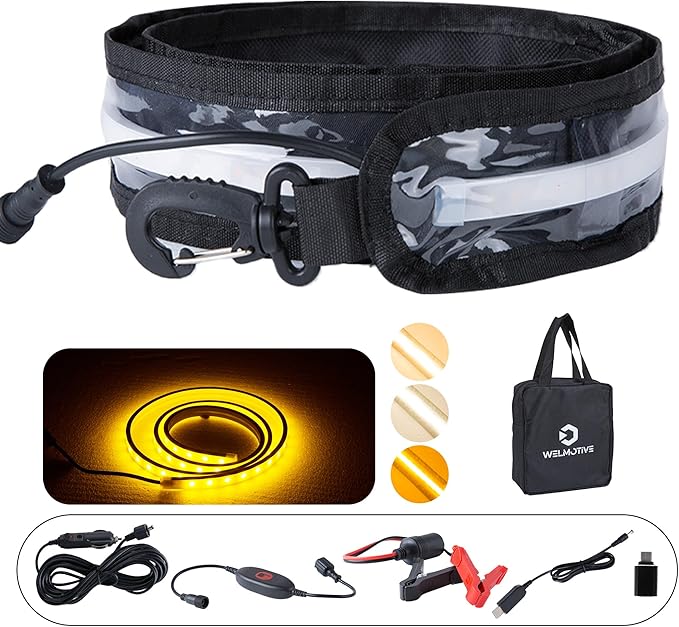 12V 4ft Led Light Strip Dimmable Camping Awning Light with 140 SMD 2835 LED Chips Cabinet Lights, Rv Accessories Waterproof IP67 Multi-Functional Use for Car Tent, Camper Motorhome