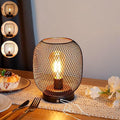 JHY DESIGN Dimmable Touch Bedside Table Lamp Rechargeable Battery Powered Lamp with LED Bulb Cordless Accent Lamp for Weddings Parties Patio Events for Indoors Outdoors(Metal Base, Bronze Round)