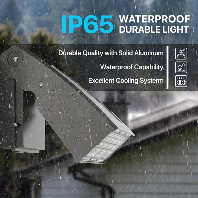 HYPERLITE Wall Pack 60W: 7800lm Dusk to Dawn Photocell Led Wall Packs Outside Lighting ETL Listed, Ideal Adjustable Security Lights Outdoor for Driveway Barn Warehouse Shed Alleyways Patio Entrance