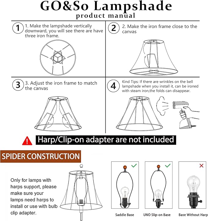 GO&SO Set of 2 Medium Lamp Shades Beige Oatmeal,Square Cut Comer Lamoshade for Floor and Table Lamps,6.5x13.2x10.6".Natural Linen, Traditional Shade for Bedroom Easy Assembly Required (2 Pack)