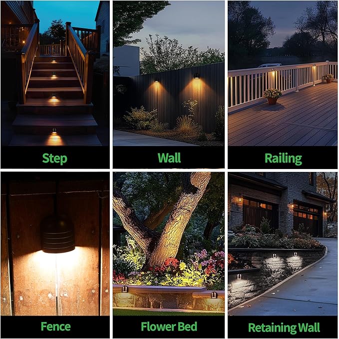 LED Landscape Step Lights - 2700K/3000K/3500K/4000K/5000K Selectable, Low Voltage Deck Lights, Outdoor Waterproof Aluminum Lighting Oil-Rubbed Bronze for Yard Stair Railing 10 Pack