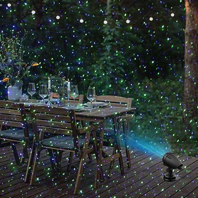 Christmas Laser Lights Projector Outdoor, AIRIVO RGB 3 Colors 11 Lighting Effects Projection Laser Light, Red Green Blue Star Light, Holiday Halloween Decor for Trees, Garden, Home, Landscape
