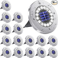 NFESOLAR 16 Pack Solar Lights Outdoor, 16 LEDs Bright Solar Ground Lights Outdoor Waterproof for Pathway Garden Yard Lawn Walkway Driveway (White)
