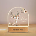 Personalized Baby Gifts Animal Night Light, Custom Name LED Lamp, Perfect Baby Shower Newborn Christmas Gifts for Boys Girls, Safari Jungle Animal Acrylic Plaque Lamp for Bedroom Nursery Decor