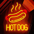 Hot Dog Neon Sign LED Light for Wall Decor, Hot Dog Shop, Restaurant, Man Cave, 13.8x10.6 inches, Red and Yellow, Acrylic