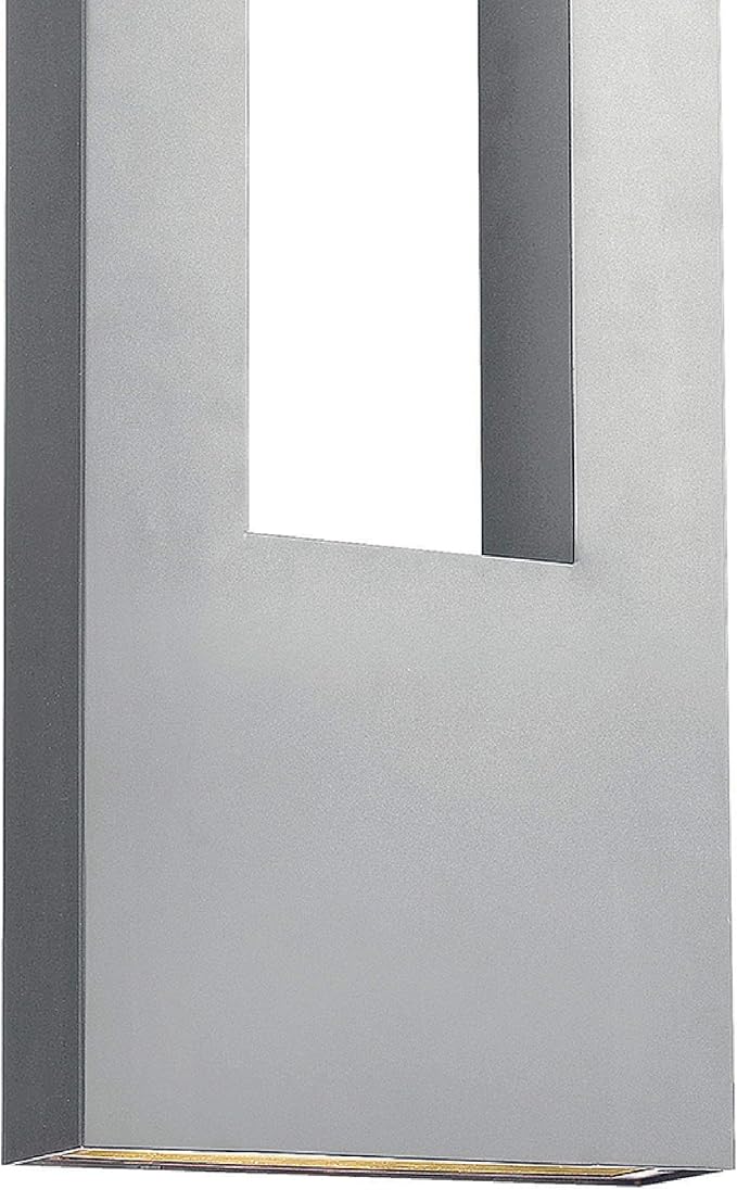 Hinkley Atlantis Extra Large Wall Mount Outdoor Lantern - Aluminum, Etched Glass Lens, LED Bulb Included, Dark Sky - Titanium Finish