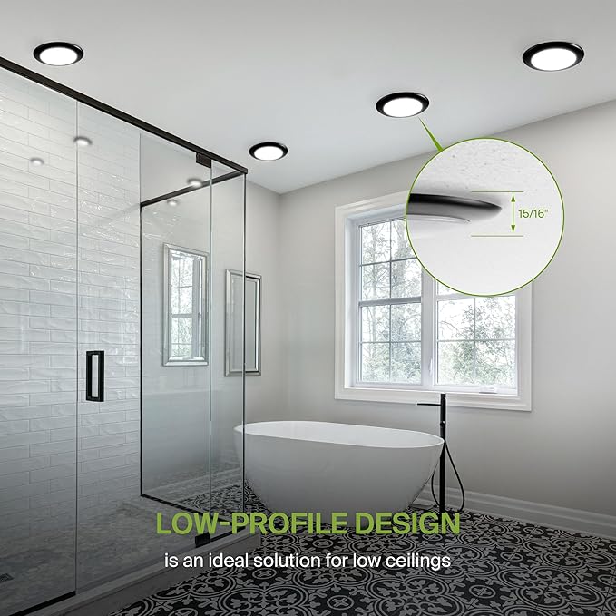 ASD 12 Pack LED Disk Lights 6 Inch, 15W 5CCT 2700K-5000K 1245LM CRI90+, Dimmable Flush Mount Ceiling Light Fixture, Low Profile Surface Mount Disc, Junction Box or Recessed Can Install, UL Energy Star