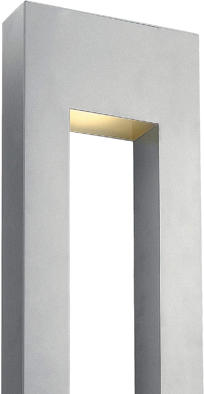 Hinkley Atlantis Extra Large Wall Mount Outdoor Lantern - Aluminum, Etched Glass Lens, LED Bulb Included, Dark Sky - Titanium Finish