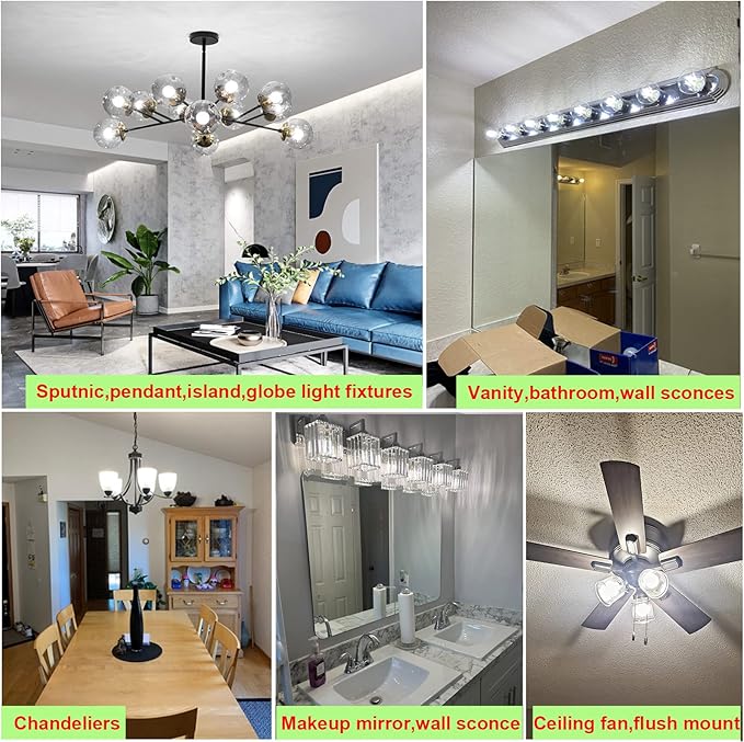 Arberlic G16.5 Light Bulb dimmable,4W E26 LED Bulb Equivalent 40 watt e26 Bulb,Neutral White 4000K,400lm,CRI>85,AC120V,Edison Style,Clear Glass,Flicker Free,Pack of 6