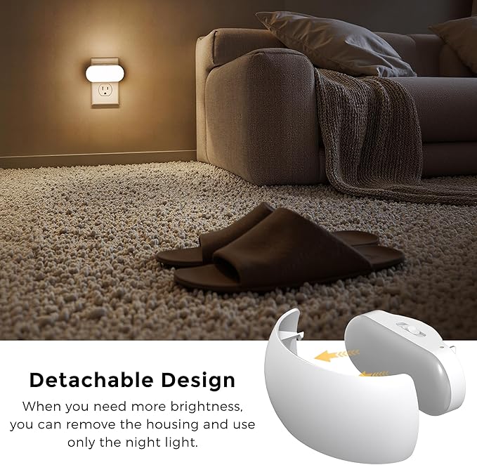 L LOHAS LED Night Light, Backlit Night Lights Plug into Wall 2Pack, Auto Dusk to Dawn Sensor, 0-100LM Dimmable Night Light, LED Plug in Sleep Nightlight for Kids, Bathroom, Bedroom, Hallway, Stairs