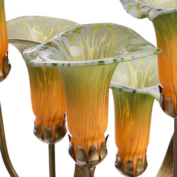 RIVER OF GOODS 20" H Hand Blown Glass 5 Calla Lily Uplight Accent Lamp