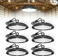 HYPERLITE High Bay LED Lights: 6-Pack 150W UFO LED Light with Plug & Play Plug - 6000K IP65 Waterproof Shatterproof Lighting Fixture