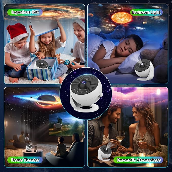 Star Projector, Upgraded 13 in 1 HD Planetarium Galaxy Projector for Bedroom, 360° Rotating Star Projector Galaxy Light with Adjustable Knob and Timer for Kids, Ceiling, Gifts, Room Decoration