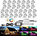 30Pcs LED Deck Light Kit 0.1W-0.3W Low Voltage RGB Outdoor Lighting 6Lm IP67 Waterproof Outdoor Black Border Step Stairs Garden Yard Patio Landscape Decor Lighting(RGB,30pcs)