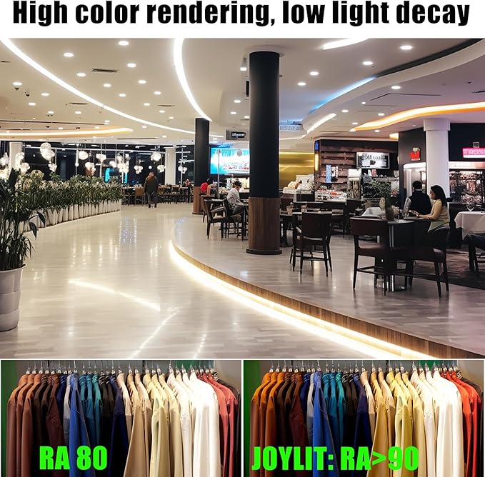 JOYLIT 30MM Wide COB LED Strip Lights 24V Natural White 4000K 16.4FT/5M 8000LEDs 22000LM Ultra Bright, 5 Rows LED Tape Light CRI 90+ 160W Dimmable Indoor Light Strip for Commercial, Home, Industrial