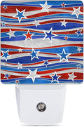 Christmas USA Flag Night Light Plug in Wall Lamp Smart Dusk to Dawn Sensor for Home Decorative, Kids Room Bedroom Bathroom Kitchen Hallway Gifts