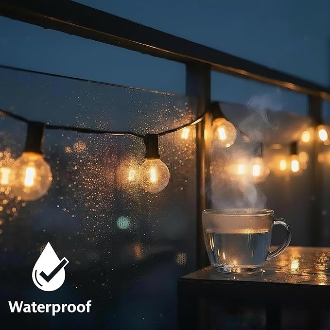 RTTY 150FT Outdoor String Lights Pro Set with 75 G40 Bulbs - The Starter System for House Outline Lighting, Full Pergola or Pool Coverage, and Restaurant to Hotel Terrace Ambiance
