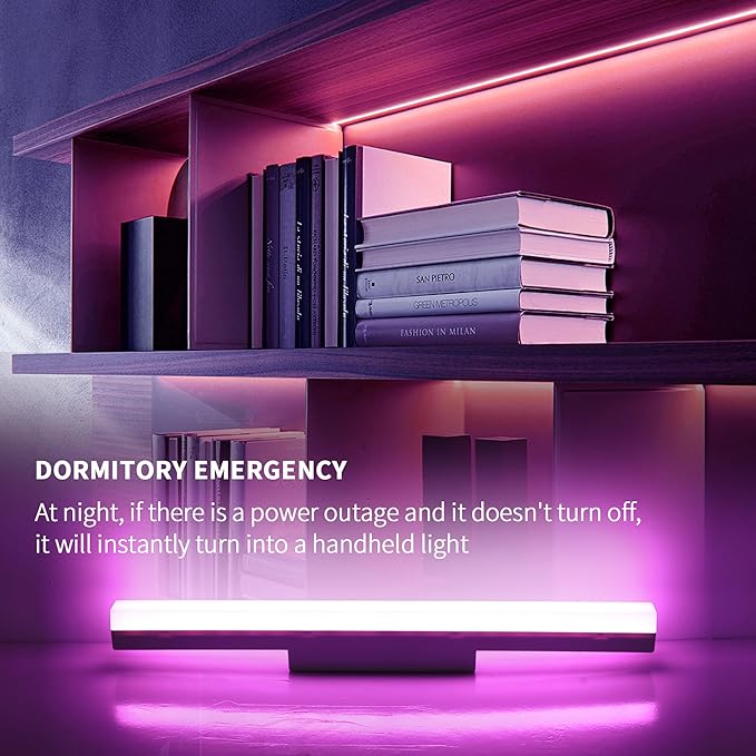 Rechargeable Battery LED Picture Light,Magnetic Wall Lights for Pictures with Remote Dimmable and Timer,6400K lighting and RGB atmosphere adjustment，Makeup mirror fill light (6400K+RGB, 2Pack)