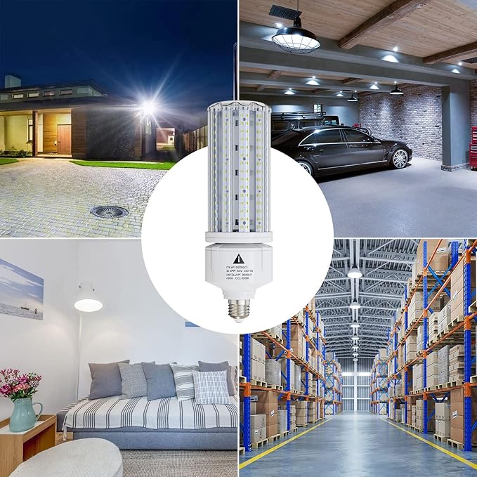 ZP LED Corn Light Bulb 100W Super Bright 15000lm 5000k E26 /E39 Led Corn Bulb, 1000W Equivalent CFL Metal Halogen HID Led Bulb for Outdoor Indoor Area Garage Basement Warehouse (2-Pack)