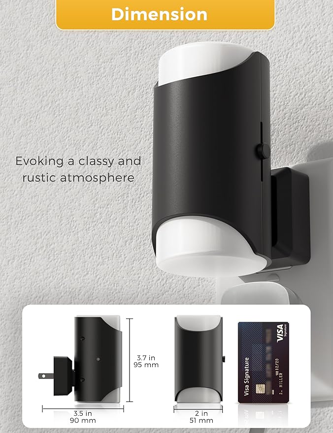 L LOHAS LED Night Light, Night Lights Plug into Wall, 0-100LM Dimmable Night Lights, Dusk to Dawn Sensor, Soft White 3000K, 1W LED Nightlight for Hallway Decor, Bathroom, Stairs, Bedroom, 2 Pack