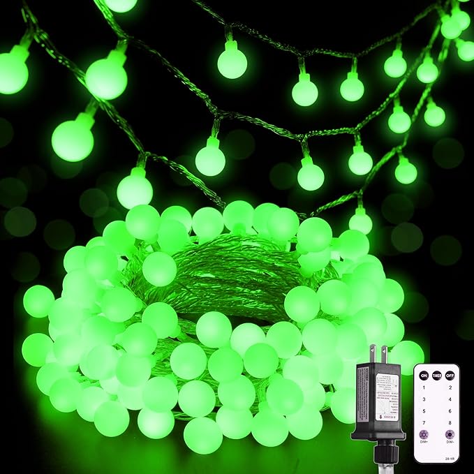 JMEXSUSS Globe String Lights Indoor,Green String Lights