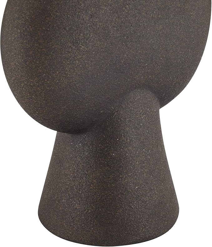360 Lighting Louise 26 1/2" Tall Gourd Modern Sculptural Table Lamp Matte Brown Linen White Shade Living Room Bedroom Bedside Nightstand House Office Home Reading Kitchen Entryway Console Family