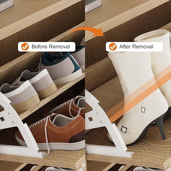 GarveeHome Shoe Cabinet with 2 Flip Drawers, Hidden Wooden Fluted Shoe Cabinet with Adjustable Shelf, Freestanding Shoe Storage Cabinet for Entryway Hallway, Living Room, Natural Oak