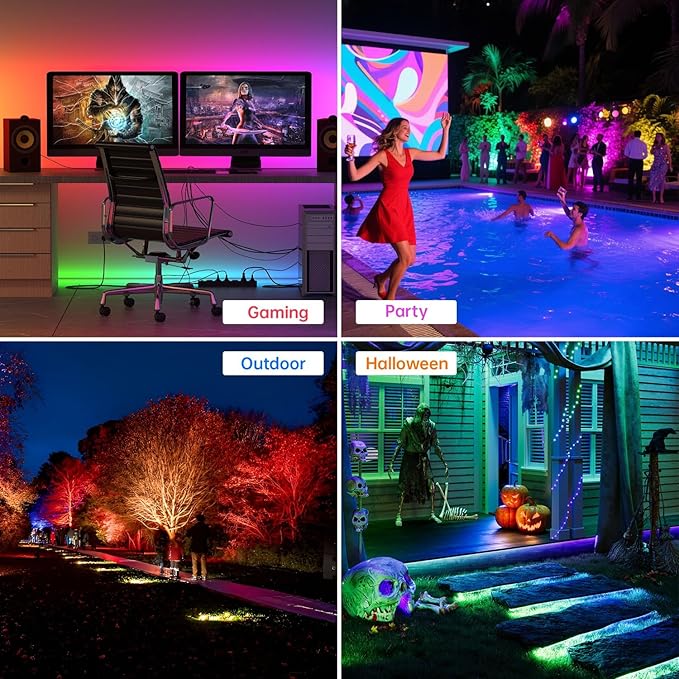 LED Flood Light Outdoor, 50W RGB Color Changing Smart Floodlights 2700K 5000LM Warm White & 16 Million Colors, RGBW Stage Lights with APP Control, 43 Modes, Grouping, Timing, IP66 Waterproof (2 Pack)