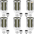 45W 6 pack LED Corn Light Bulb,400W Equivalent 5000K Commercial Grade Daylight E26/E39 6000LM Medium Mogul Base LED Lamp,Large Area Lights For Outdoor Indoor Garage Warehouse street Factory Bay Light