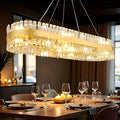 MADEM Modern Crystal Chandeliers,Gold Chandelier Light Fixture, Contemporary Pendant Ceiling Light for Dining Room Living Room Kitchen Island Entryway Foyer,E12 x 20（Bulbs not Included）.