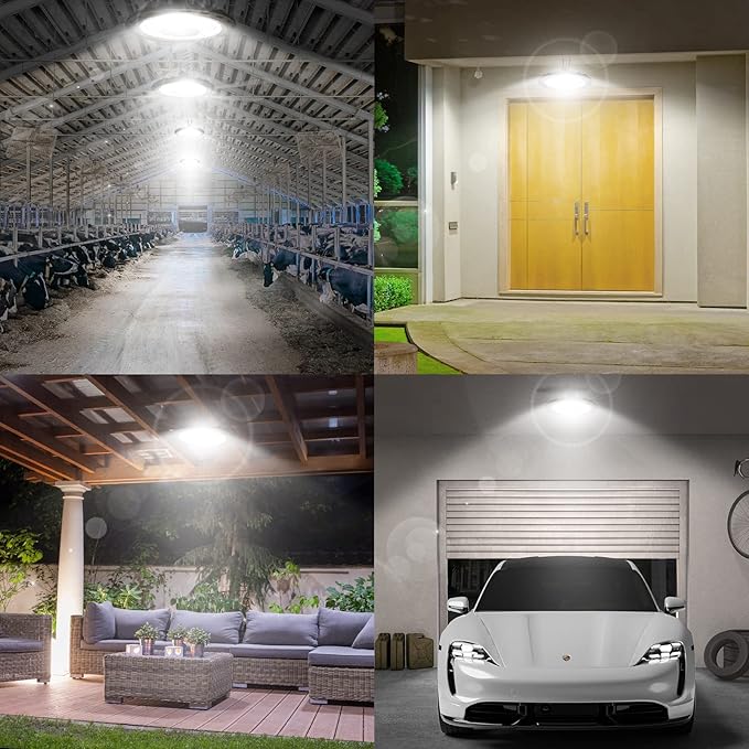 Dual Head Solar Lights Indoor Outdoor, 3000LM Solar Shed Light, IP65 Waterproof Pendant Lights Motion Sensor, Remote for Barn Patio Chicken Coop Gazebo Garage Security Lighting