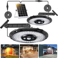 Solar Light Indoor Outdoor, 3000LM Solar Shed Light Rotation Design, Waterproof 5 Modes (2 for All Day Lighting) for Barn Patio Chicken Coop Gazebo Garage (3 Color Temperature, Double Heads)