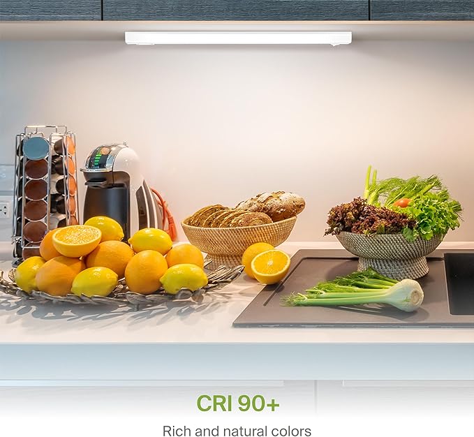 ASD 2 Pack 18 Inch Hardwired LED Under Cabinet Lights, On/Off & 5CCT Switch 2700K-5000K, 10W 807LM CRI90+, Direct Wire Low Profile Linkable Fixture, Dimmable Under Counter Kitchen Lighting, White, UL
