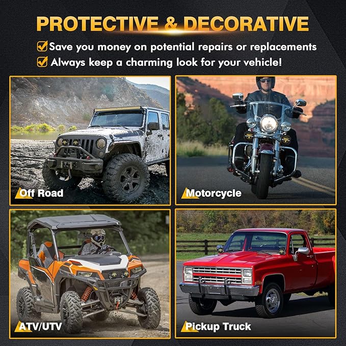 Auxbeam XP-Ultra Series 3 Inch Black Protective Light Covers, Offroad LED Pods Lens Cap, On Road/Off Road, Snap-On Design, for 3" Specific Light Models, 2 Packs