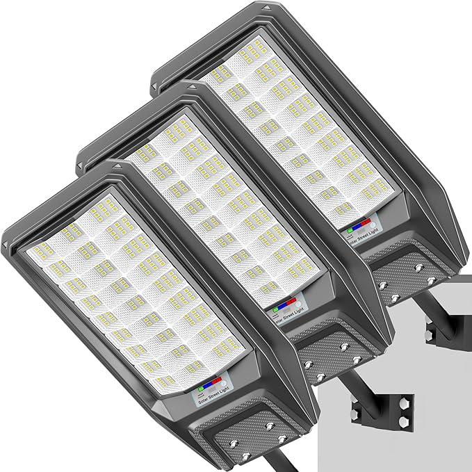 loyoele Solar Street Light Outdoor Waterproof Dusk to Dawn, 9800W Solar Parking Lot Lights Commercial Large Outdoor Flood Light Heavy Duty Solar Power with Motion Sensor for Yard Garden