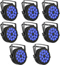 Par Lights LED Stage Lights, U`King 18x12W RGBW 4-in-1 Uplights Stage Lighting Effect by DMX and Sound Activated Control Wash Light for Wedding Parties Church Club DJ Live Show (8 Packs)