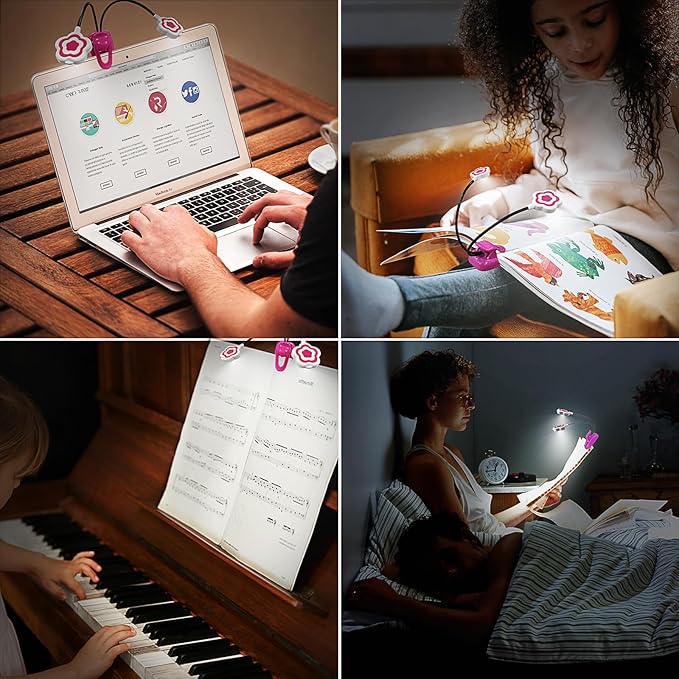 LED Book Light for Bedtime Reading, Battery Operated Clip Light for Kids Studying