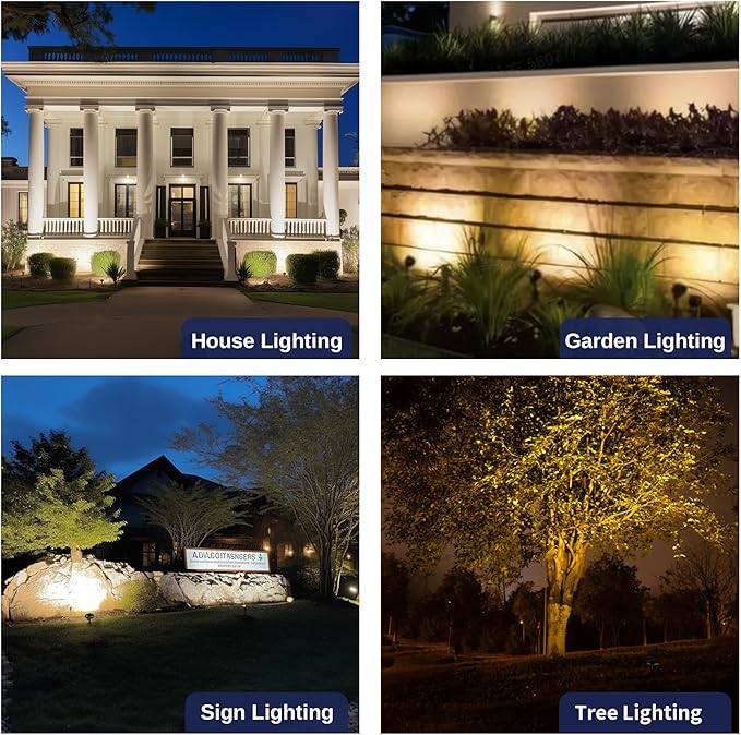 Gardenreet Landscape Flood Light - Solid Brass 12V Wall Wash Light LED, Outdoor Hardwired Waterproof, Antique Bronze Lighting for Exterior Wall Tree House with 2700K Warm White 3W 270LM G4 Bulb 6 Pack